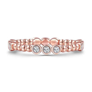 Elegant Rose Gold Ring With Charm For Women Girls