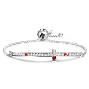 Cross Bracelet Sterling Silver With Swarovski Crystal For Women