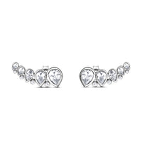 Spring Rain Zircon Silver Stud Earrings For Women Girls