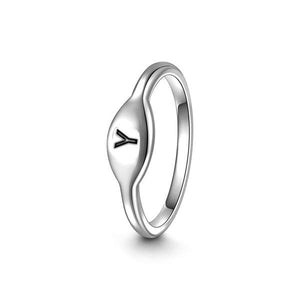 Letter Y Simple Halo Ring 925 Sterling Silver For Women Girls