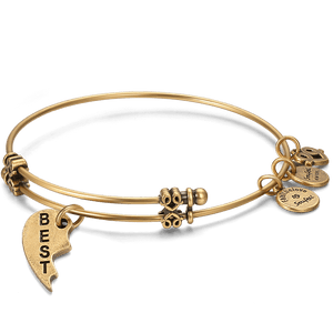 Best Lettering Engraved Charm Bangle For Friends Men Women