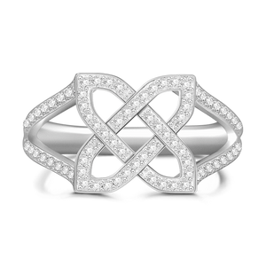 Pure Love Engagement Ring With Zircon 925 Sterling Silver For Couple Women