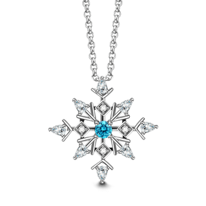 Snowflake Frozon Necklace 925 Sterling Silver With Zircon For Girls