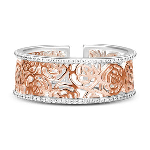 Hollow Rose Gold Ring Sterling Silver For Women