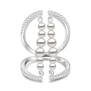 Pearl Silver Ring For Women Girls