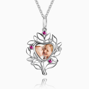 Custom Photo Necklace Family Tree Photo Necklace Silver