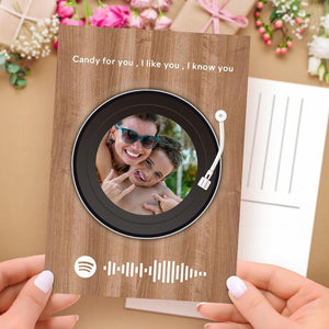 Custom Spotify Code Music Photo Cards Vinyl record style Unique Cards