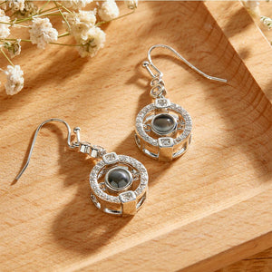 Custom Photo Projection Earring Elegant Diamond Gifts for Girl