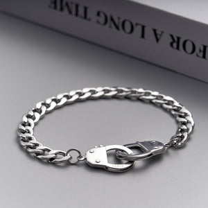 Handcuffs Engraved Bracelet Personalized Unique Shackle Chain Bracelet For Couples