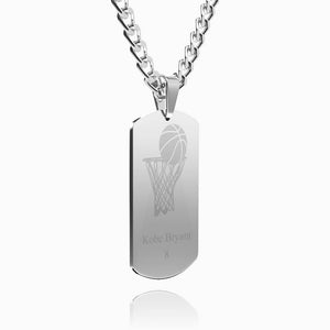Men's Photo Engraved Tag Necklace With Engraving Stainless Steel