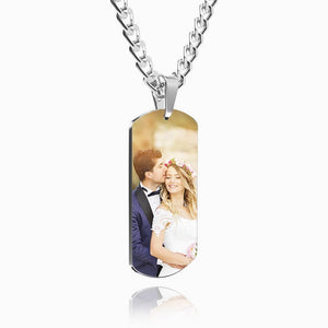 Custom Men's Stainless Steel Photo Neckalce Photo Pendant For Father Christmas Gifts