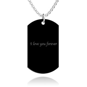 Custom Men's Engraved Stainless Steel Photo Necklace