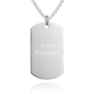 Father’s Day Gifts Photo Engraved Tag Necklace with Engraving Stainless Steel - Colorful