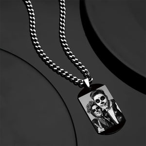 Custom Photo Necklace With Words Photo And Date Perfect Gift For Halloween