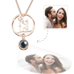 Personalized Photo Projection Necklace S925 Silver Pendant Romantic Gift For Proposal