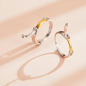 Custom Engraved Rings Confession Buckle Design Creative Couple Gifts