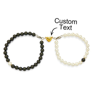 Cutom Engraved Bracelet Magnetic Heart Matching Couple Gifts