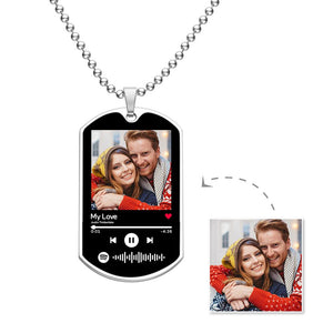 Custom Spotify Code Music Photo Necklace Playback Interface Christmas Gifts