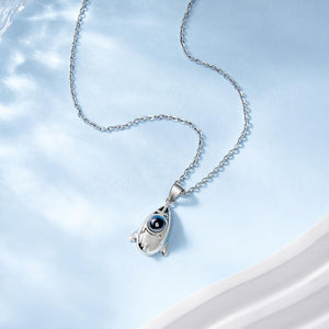 Custom Projection Photo Necklace Creative Rocket Anniversary Gifts