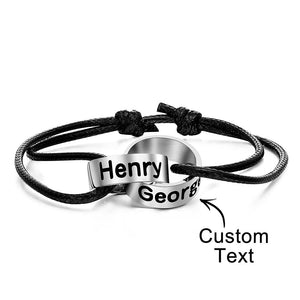 Custom Intwine Name Beads Bracelet Two Name Love Gift for Boyfriend