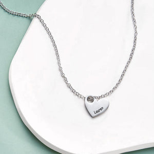 Engraved Love Letter Necklace Fashionable Heart Shaped Necklace For Her