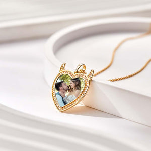 Custom Photo Engraved Necklace Cute Demon Pet Gifts