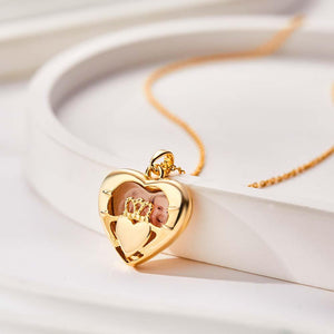 Custom Engraved Photo Necklace Love Crown Photo Pendant Gifts