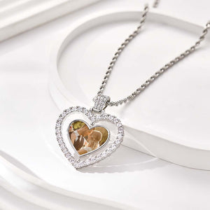 Custom Photo Necklace Creative Heart Double-Sided Gifts