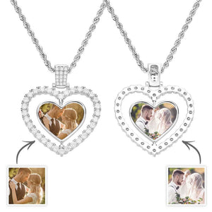 Custom Photo Necklace Creative Heart Double-Sided Gifts