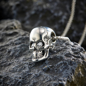 Engraved Skull Necklace With Birthstone Eyes Creative Gifts Halloween