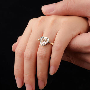 Custom Photo Necklace Photo Ring Personalized Gift For Couple Rose Gold