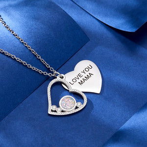 Custom Engraved Necklace Heart Shaped Double Rhinestone Gifts