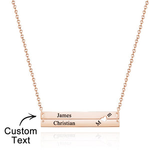 Custom Engraved Necklace Bar Necklace Gift for Mother