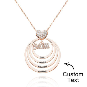 Custom Engraved Necklace Simple Circularity Family Gifts