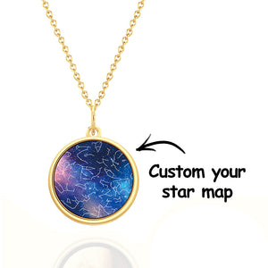 Custom Star Map Necklace Personalized Constellation Map Necklace Gift for Her