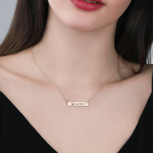 Custom Actual Handwriting Necklace Engraved Handwriting Necklace Copper in Rose Gold Plated