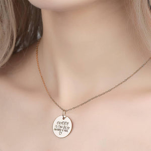 Custom Handwriting Necklace Engraved Disc Necklace Copper in Rose Gold Plated