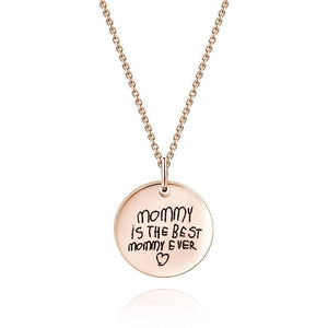 Custom Handwriting Necklace Engraved Disc Necklace Copper in Rose Gold Plated