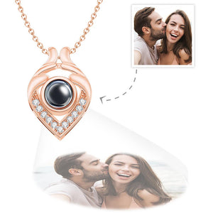Custom Photo Projection Necklace Personalized Heart Projection Necklace Creative Gift