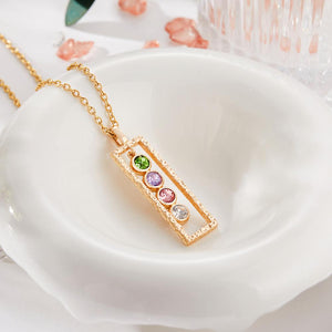 Custom Birthstone Necklace Modern Bar Unique Memorable Gifts