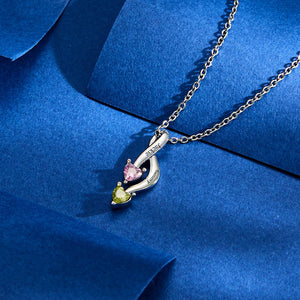 Custom Birthstone Necklace for Women Name Engraved Commemorative Gifts