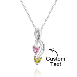 Custom Birthstone Necklace for Women Name Engraved Commemorative Gifts