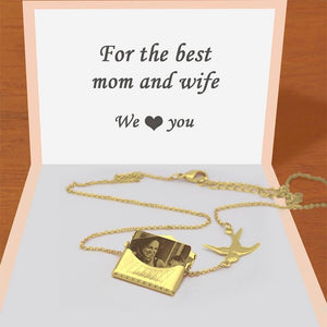 Custom Photo Engraved Handbag Necklace Golden