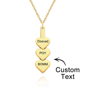 Custom Engraved Necklace Peach Heart Stitching Necklace Gift for Her