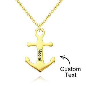 Custom Engraved Necklace Personalized Anchor Necklace Gift for Women