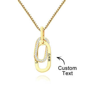 Custom Engraved Necklace Double Ring Necklace Creative Gift for Women
