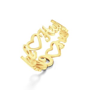 Custom Engraved Ring Heart-shaped Name Ring Unique Gift for Her