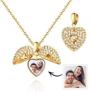 Custom Heart Photo Pendant Necklace Personalized Picture Necklace Gift for Her