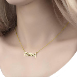 Custom Handwriting Name Necklace Gift For Her 14k Gold Plated Golden