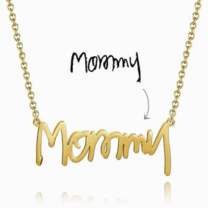 Custom Handwriting Name Necklace Gift For Her 14k Gold Plated Golden